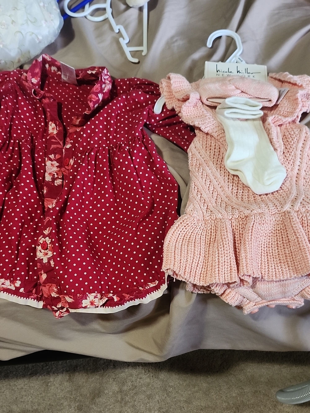 Nicole Miller Pink Knit Romper Set And Red Dress Cornelloki Md In India